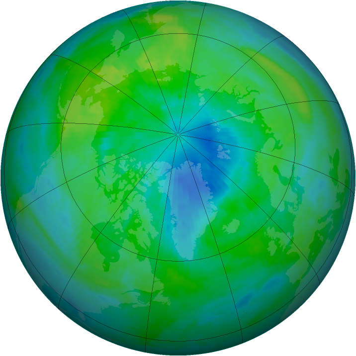 Arctic ozone map for 27 September 1998